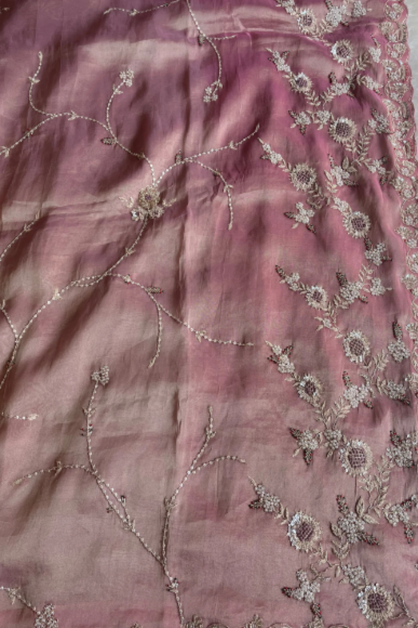 Onion Pink Zardosi Jaal Saree 5640 02