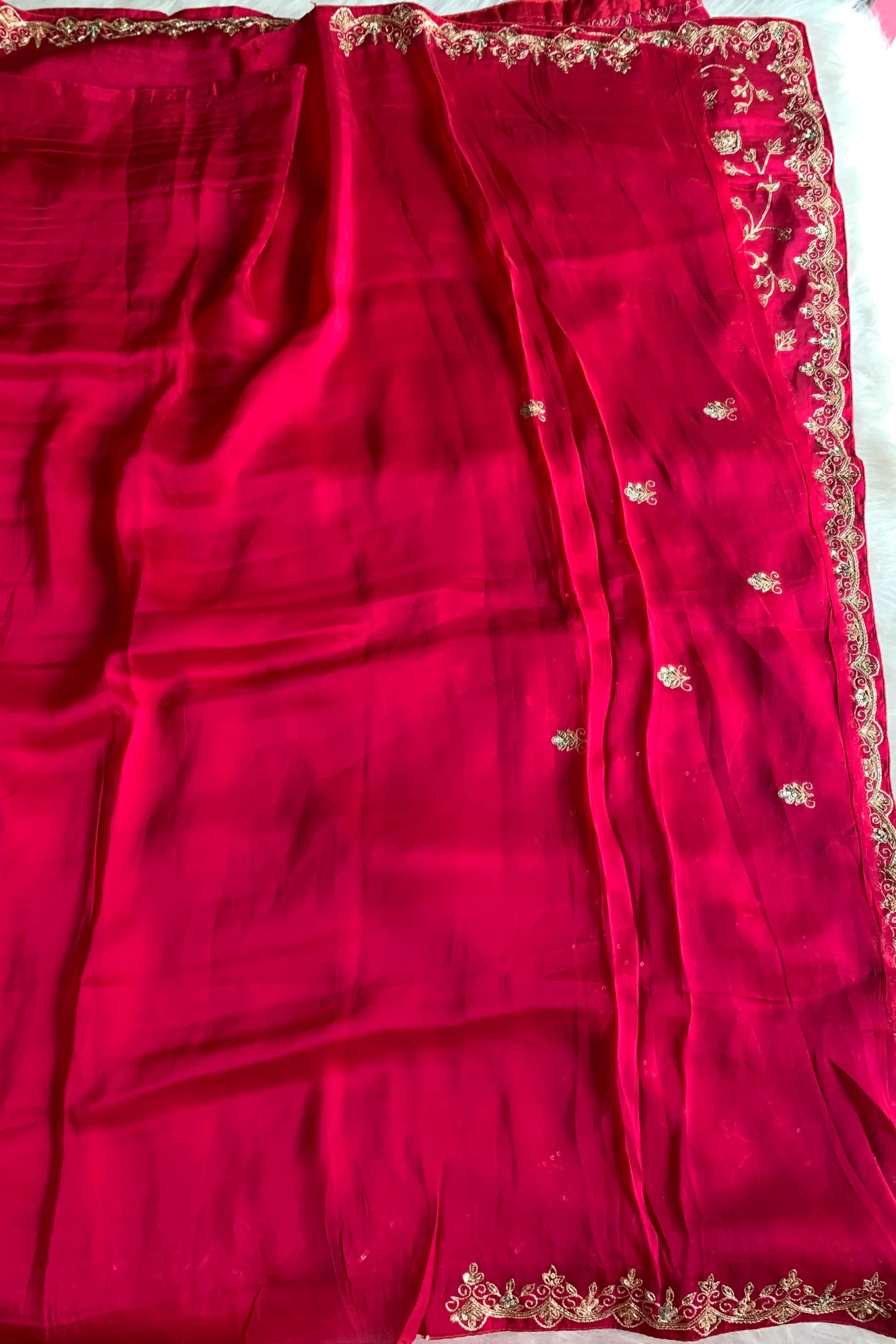 Rani Pink Habutai Silk Saree 5750 03