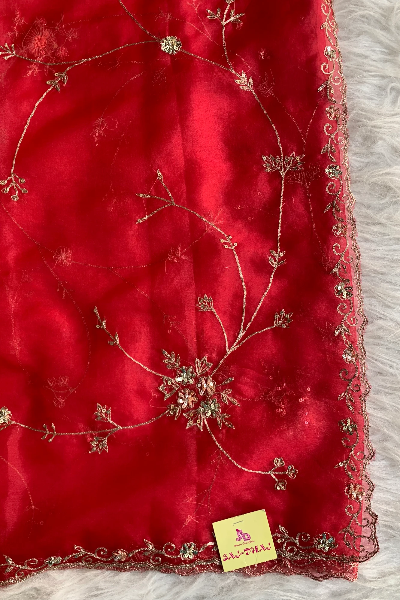 Red Organza Saree 5659 09
