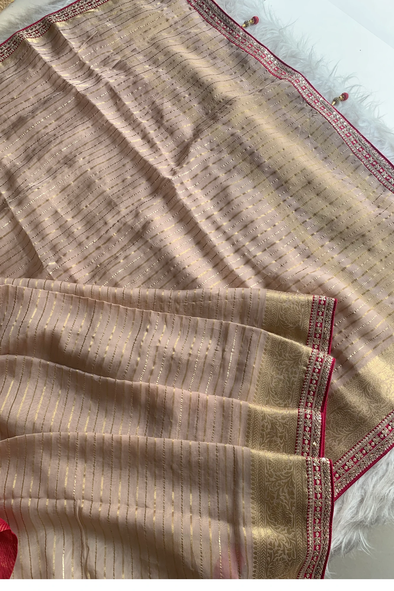 Beige Banarasi Silk Saree 5777 02