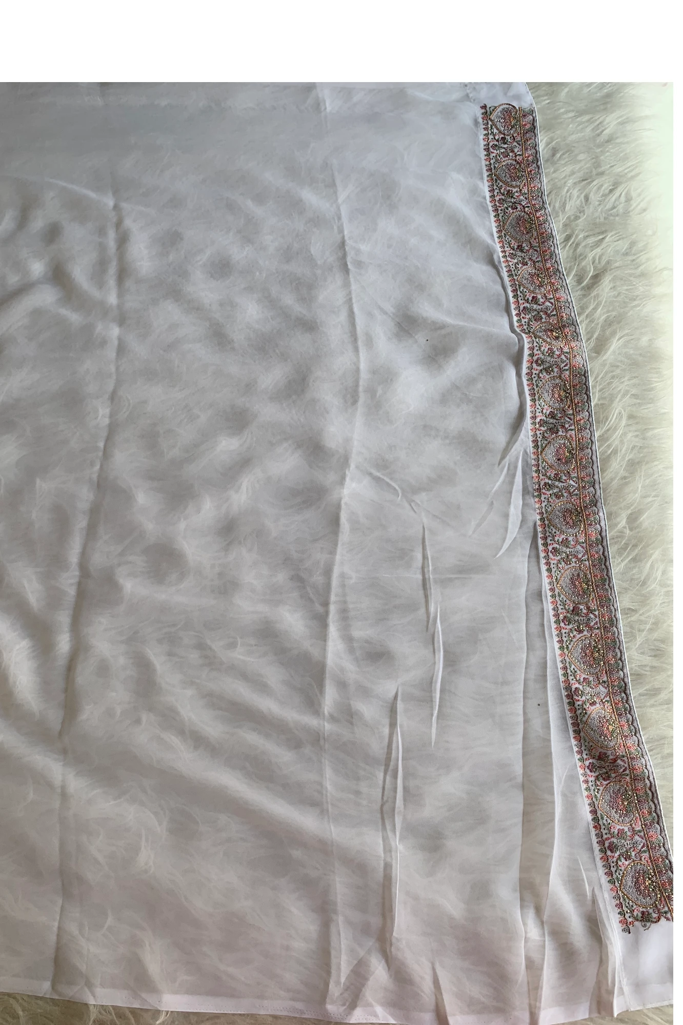 Ivory Chikankari Saree 5758 05