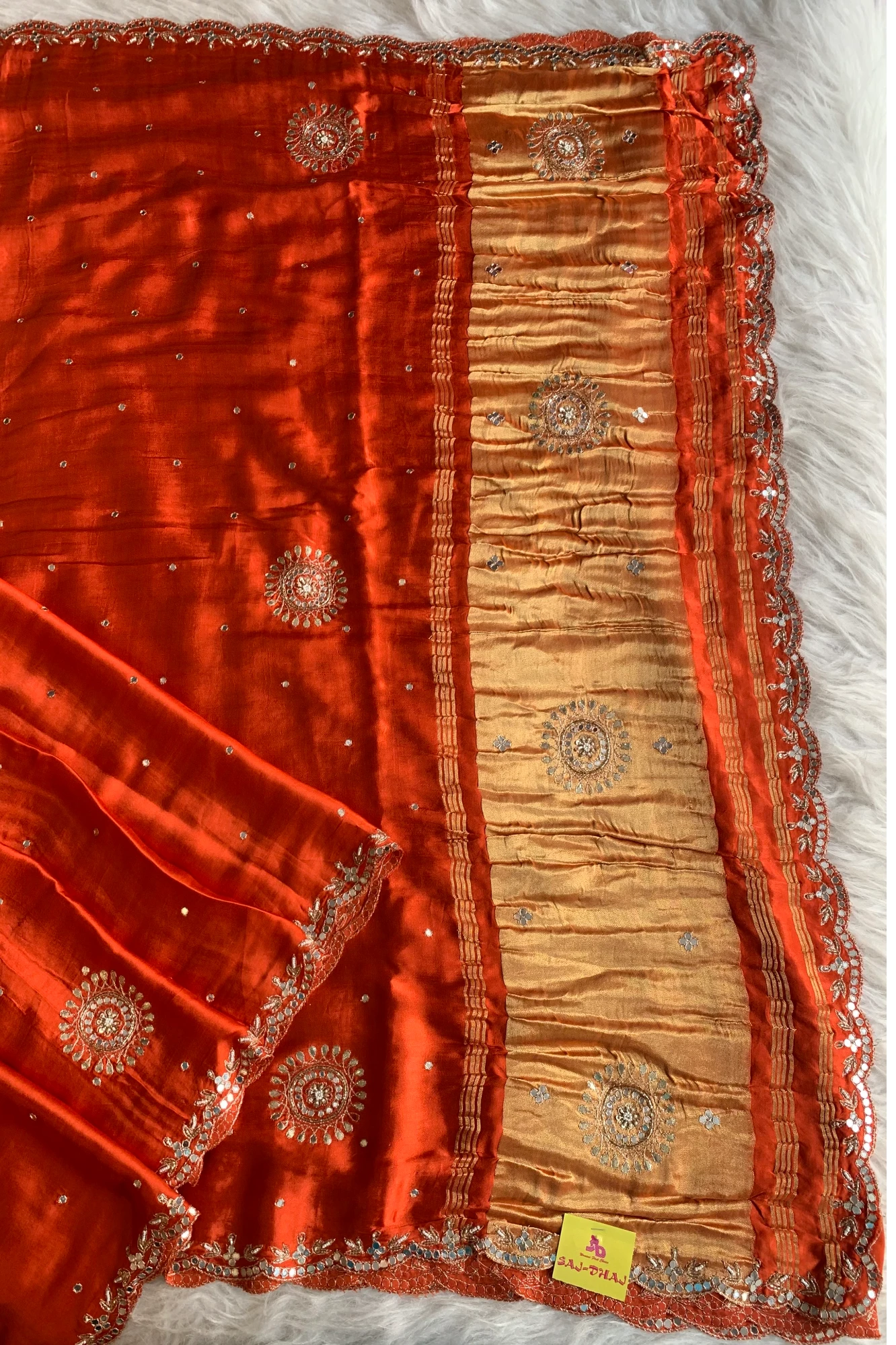 Orange Gajji Silk Saree 5755 10