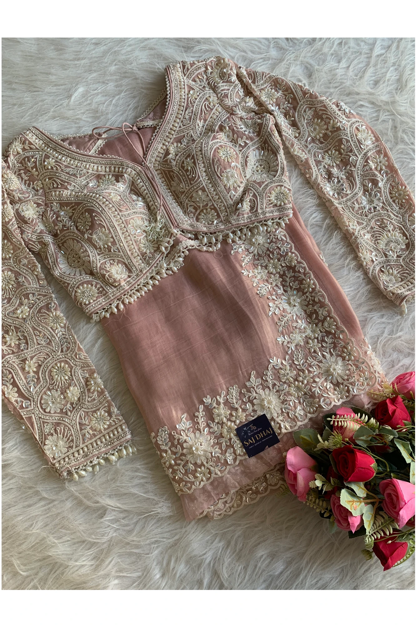 Peach Ryana Organza Saree 5801 05
