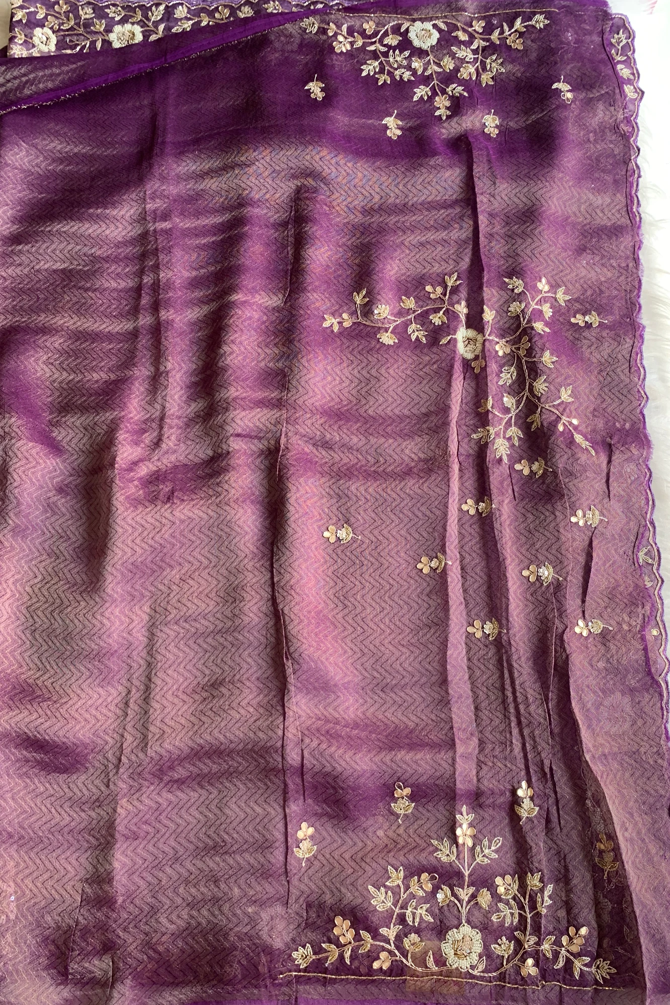 Lilac Shaded Kanchipuram Silk Saree 5675 03