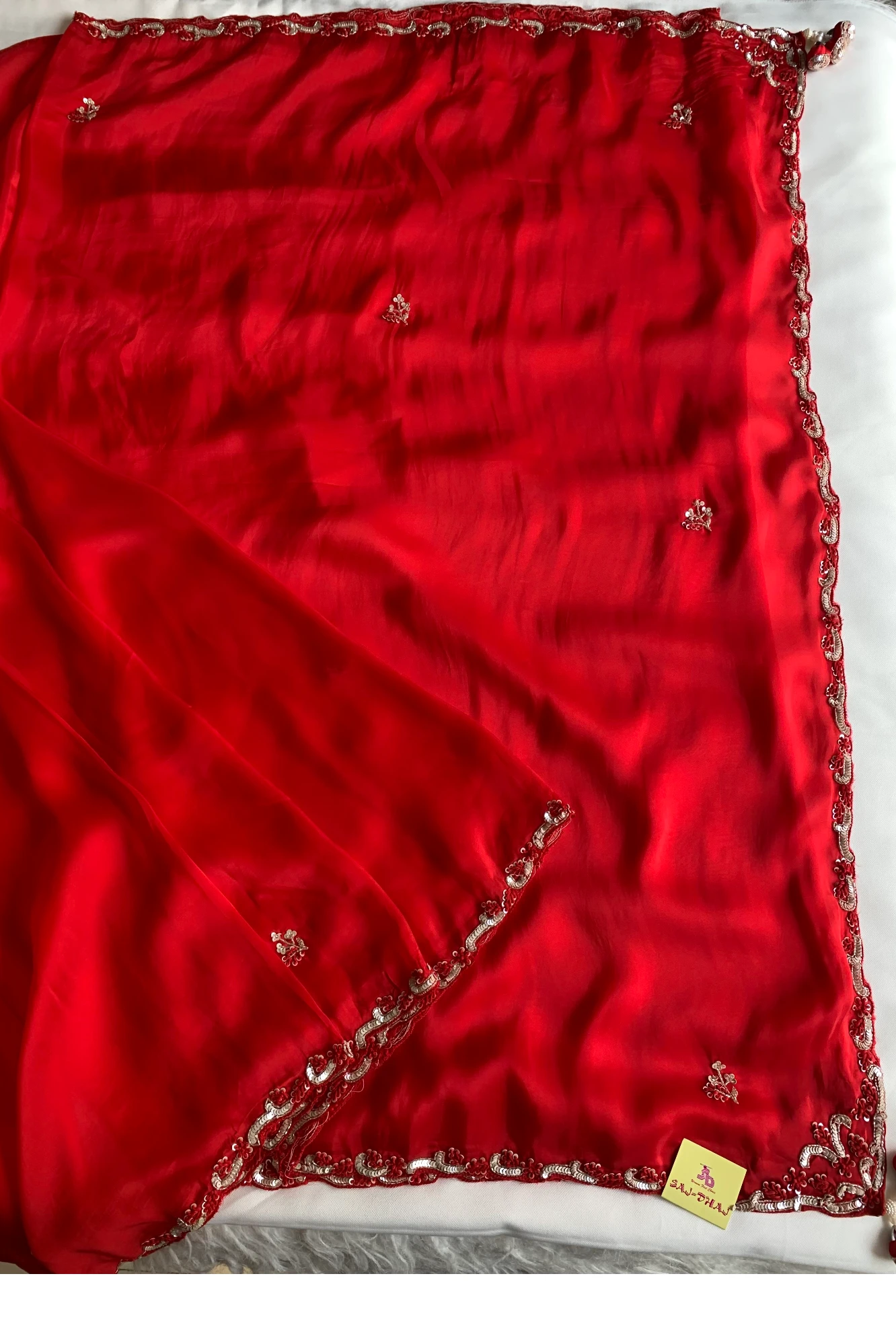 Rust Orange Habutai Silk Saree 5650 08