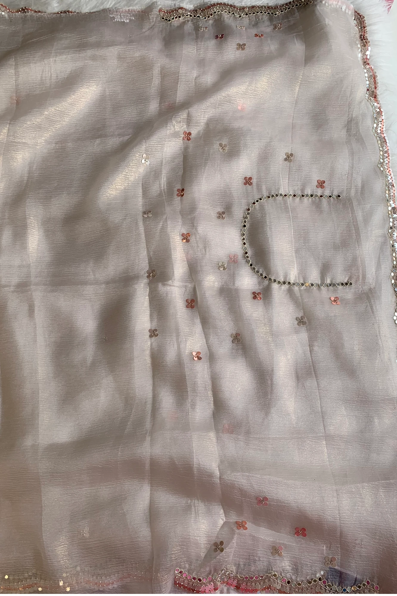 White Crush Organza Saree 5851 02