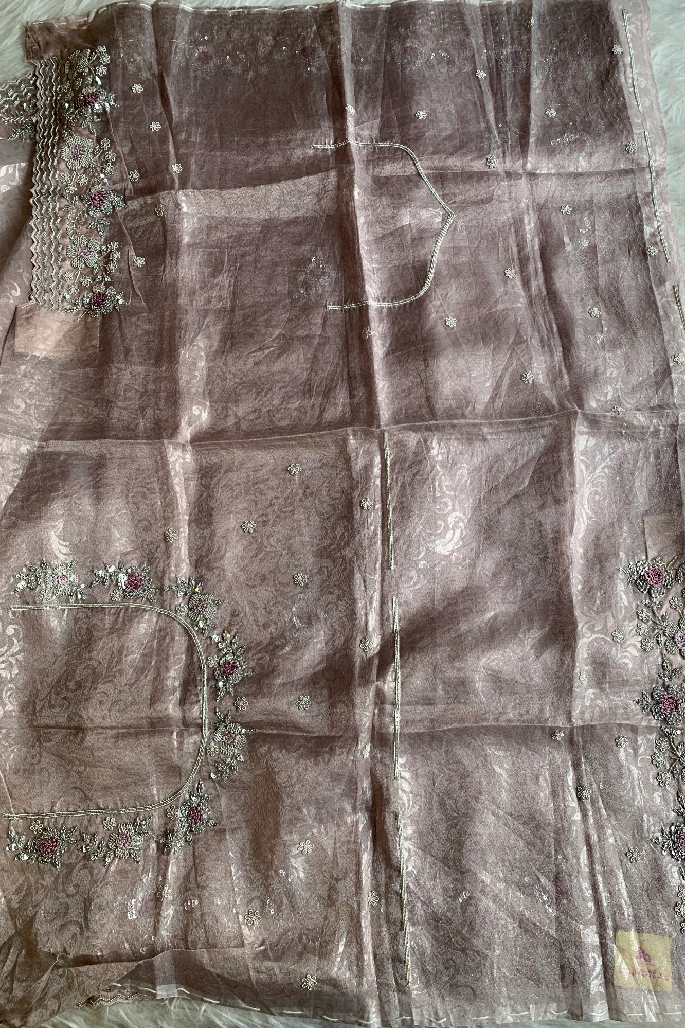Beige Jagat Silk Saree 5216 04