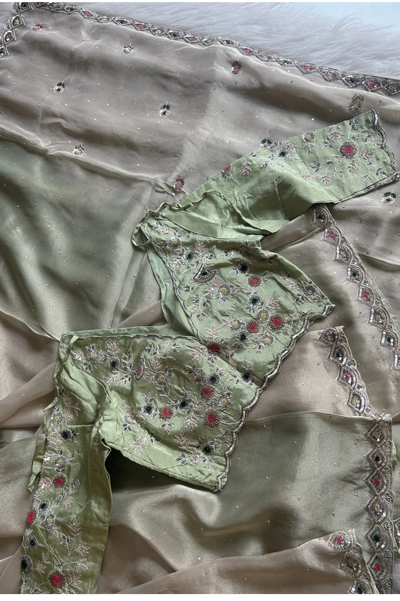 Mint Green Tissue Saree 5792 03