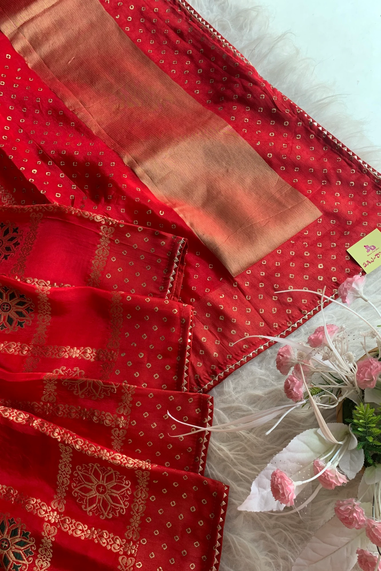 Red Russian Silk Gharchola Saree 5763 10