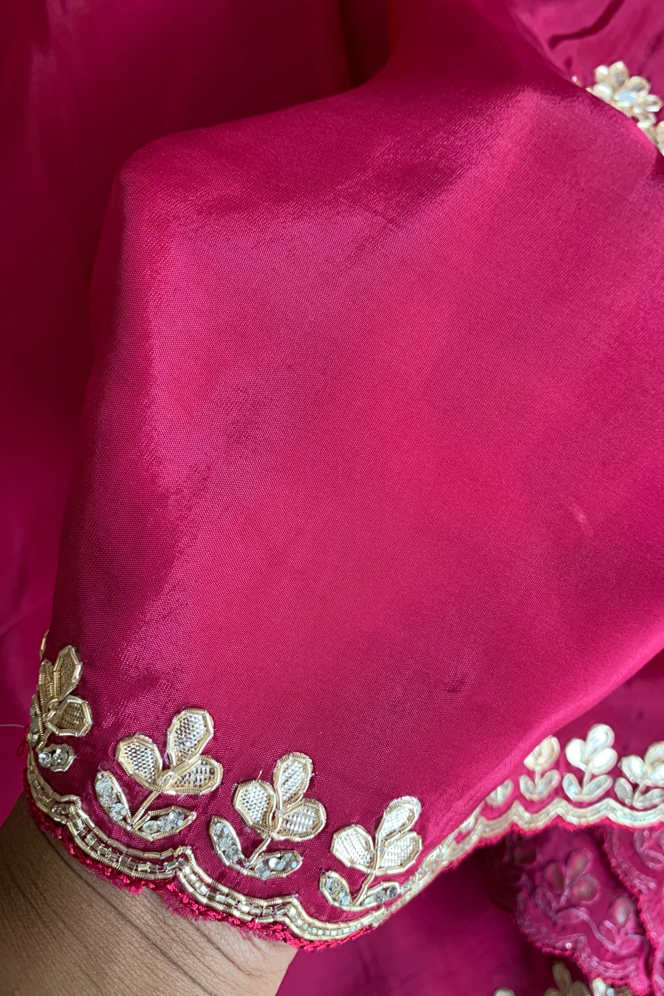 Rani Pink Habutai Silk Saree 5676 15