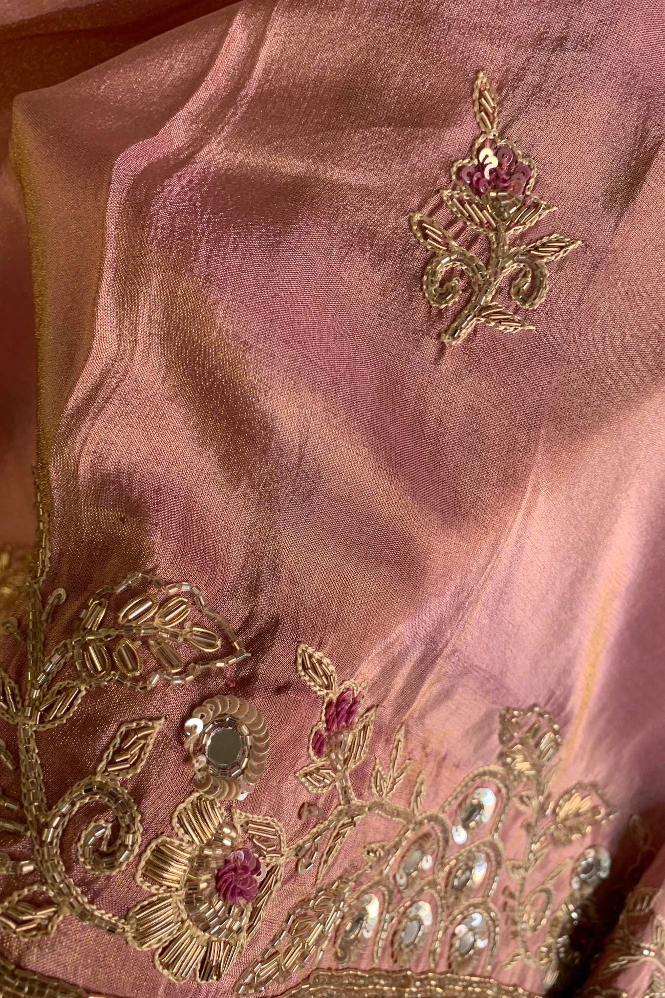 Pink Embellished Tissue Saree 5792 02