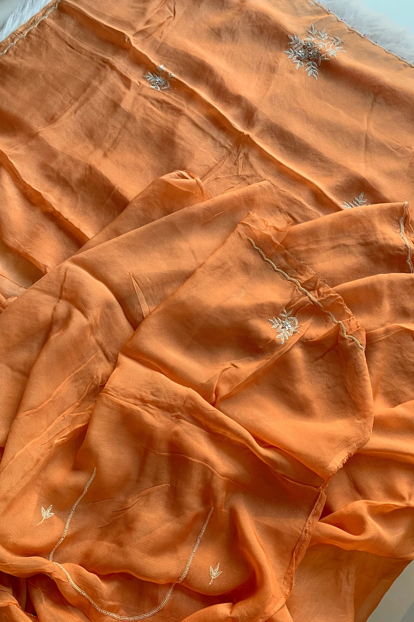 Orange Soft Organza Saree 5848 04