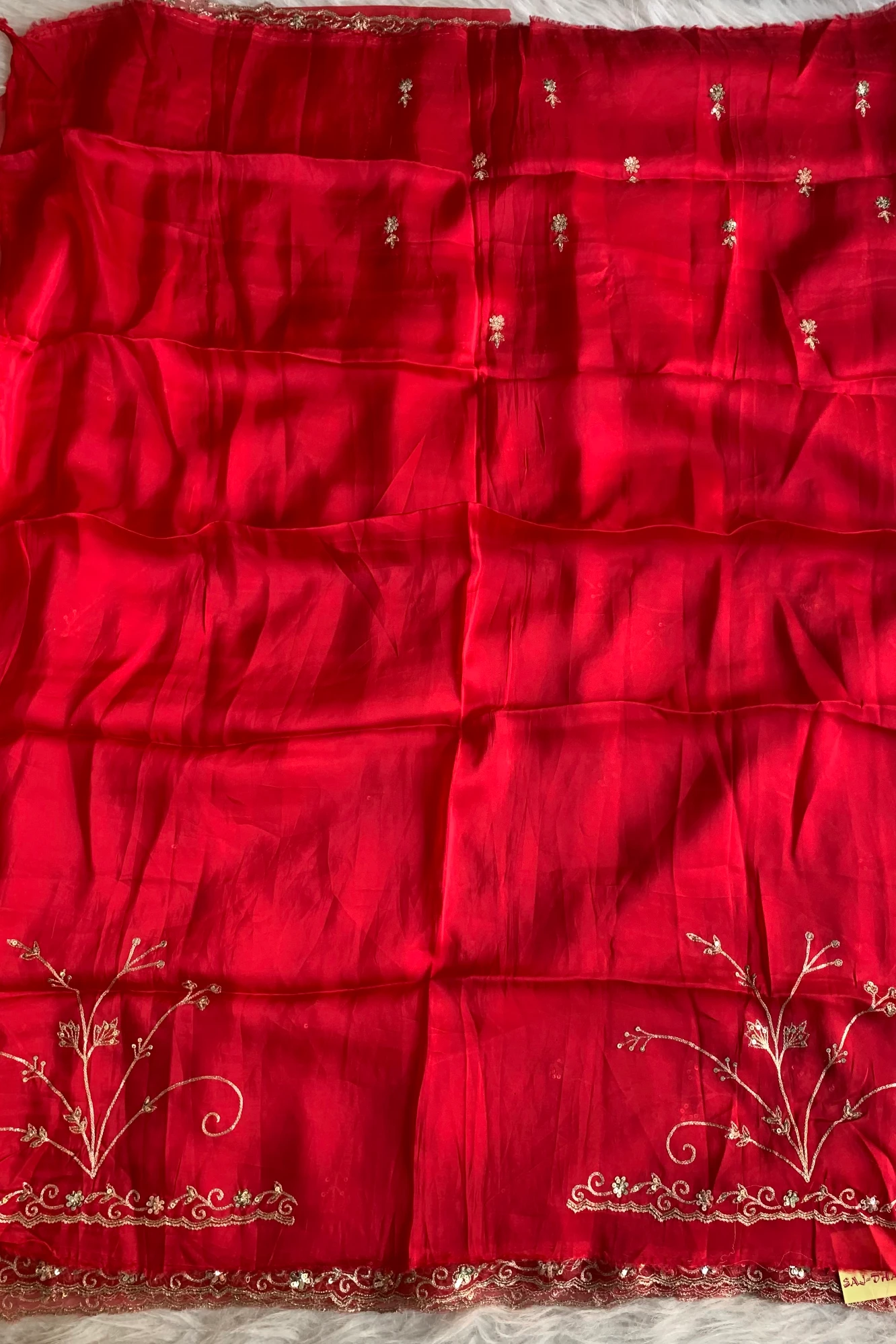 Red Organza Saree 5659 09