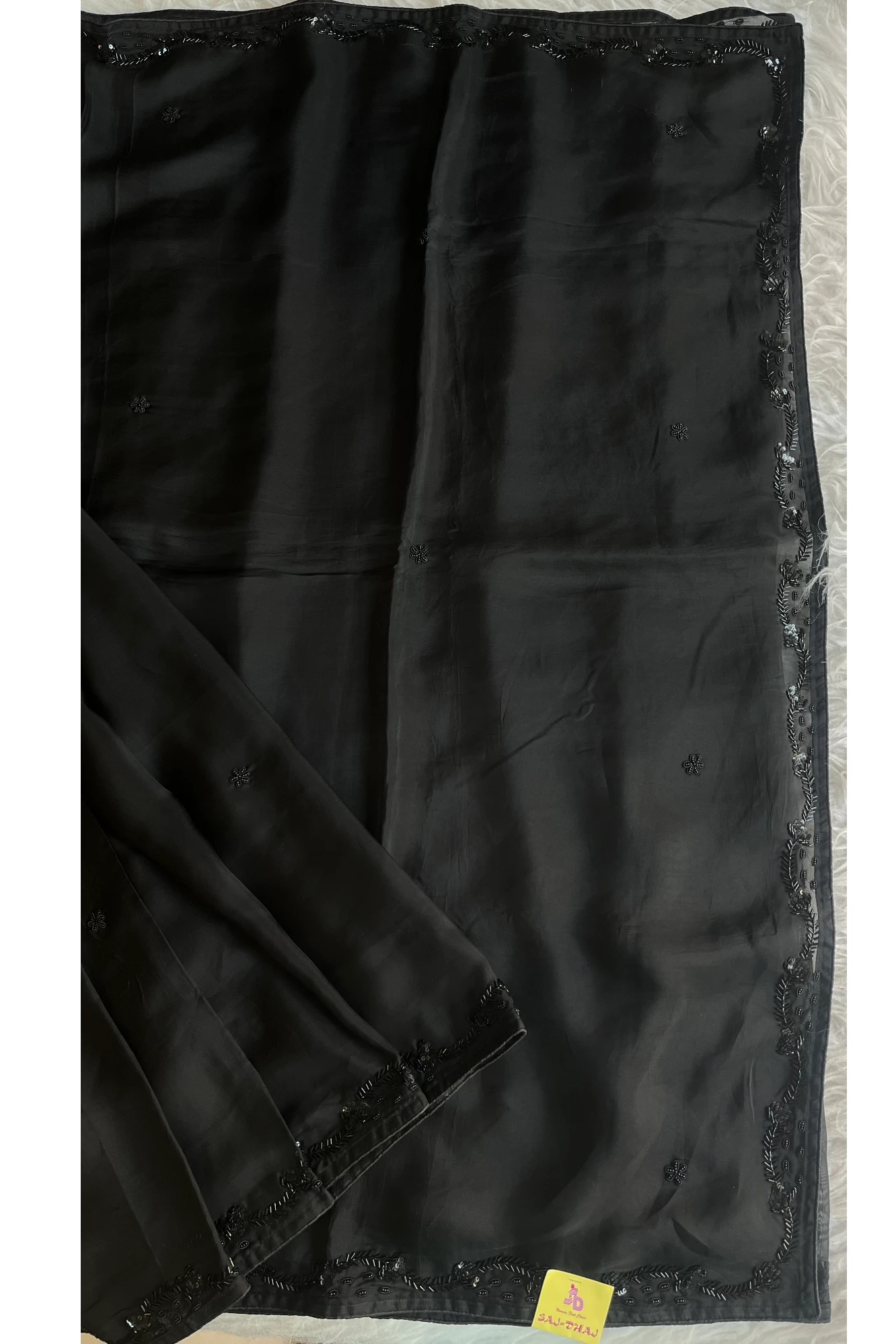 Black Soft Tissue Saree 4944 01