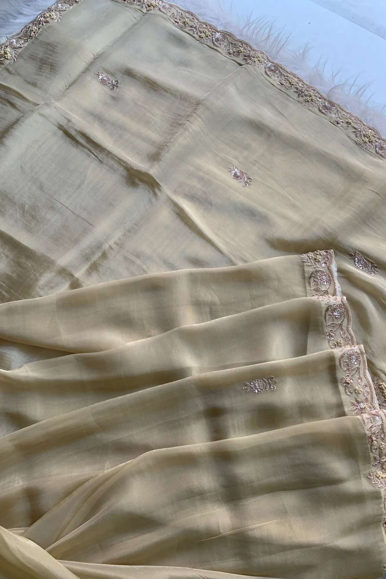 Butter Yellow Tissue Saree 5523 01