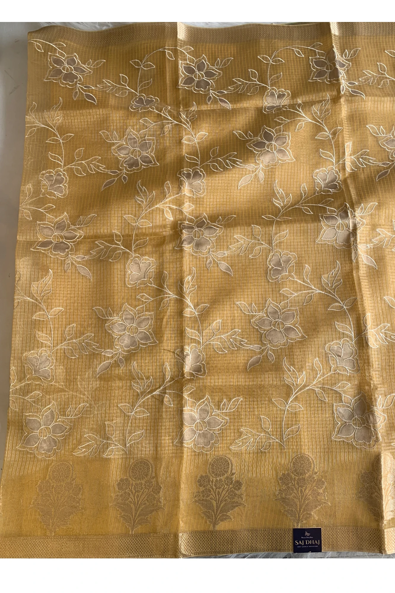 Mustard Yellow Kota Banarasi Saree 5814 03