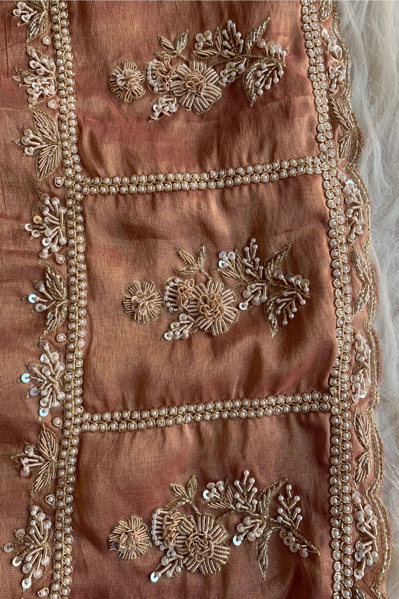 Brick Embellished Tissue Saree 5764 17