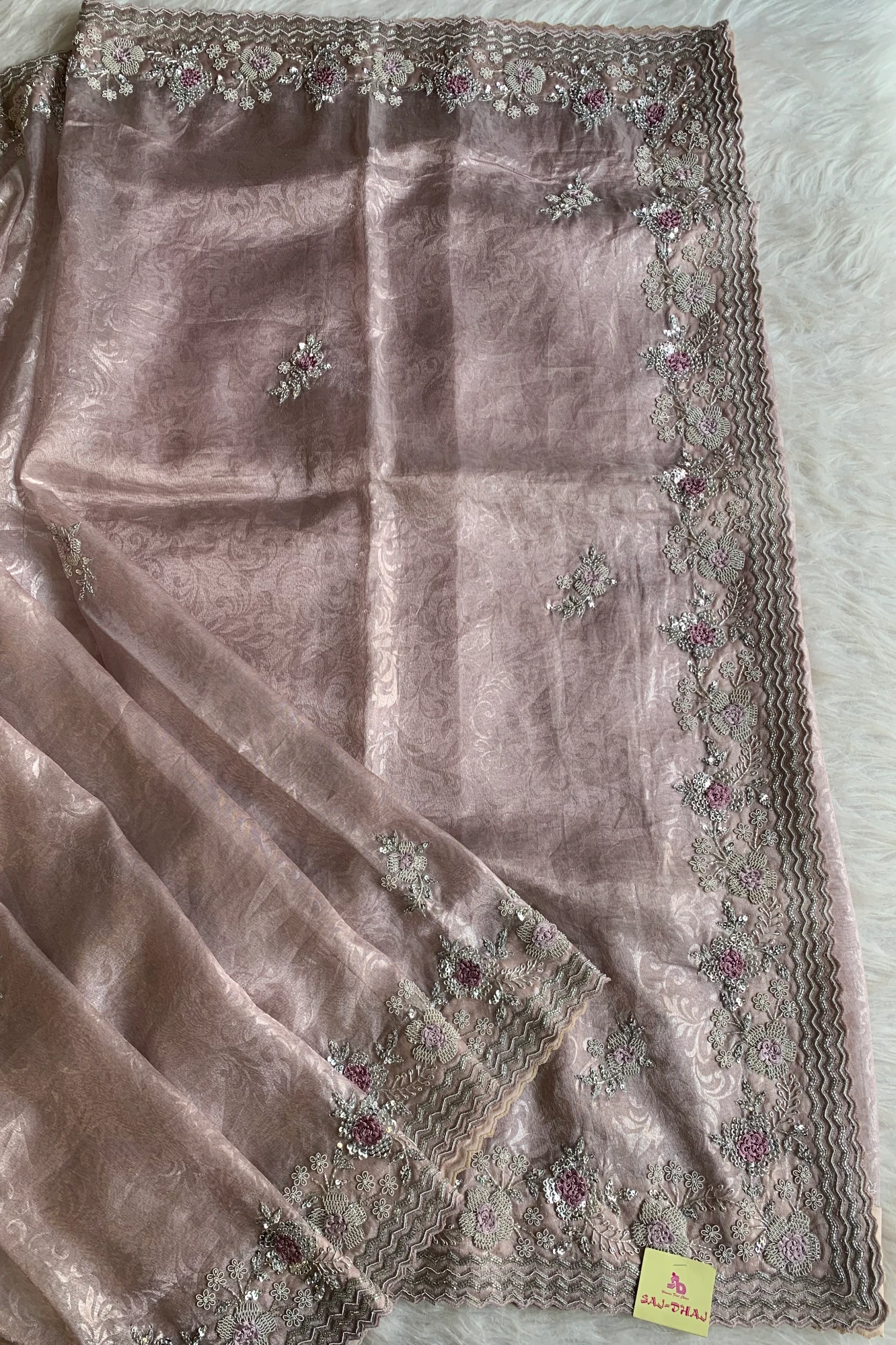 Beige Jagat Silk Saree 5216 04
