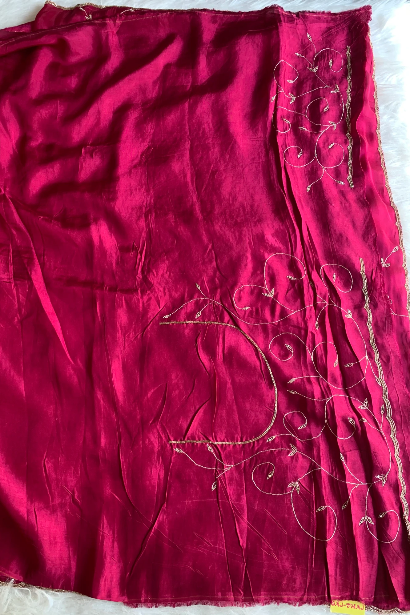Rani Pink Habutai Silk Saree 5765 02