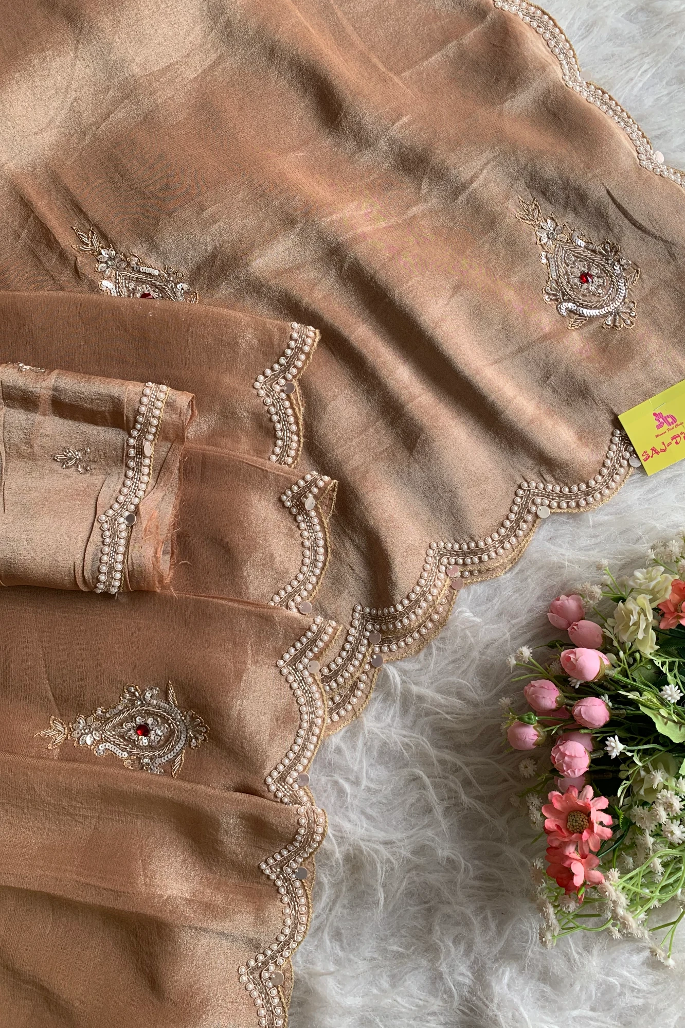 Brick Tissue Saree 5660 06