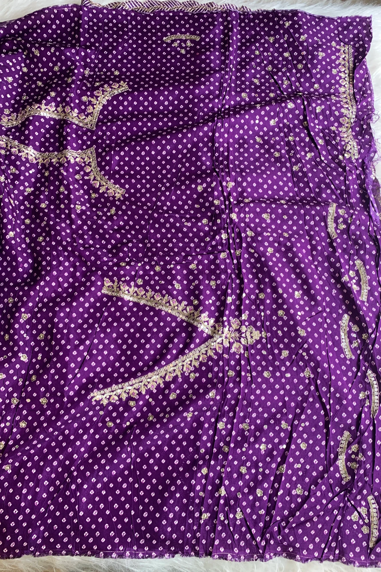 Purple Leheriya Russian Silk Saree 5755 06