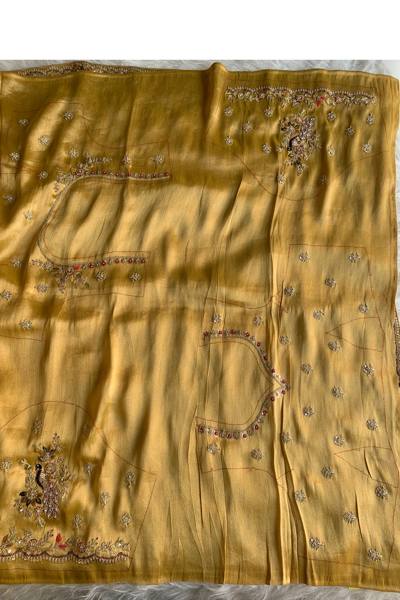 Mustard Yellow Kanchipuram Tissue Saree 5687 18