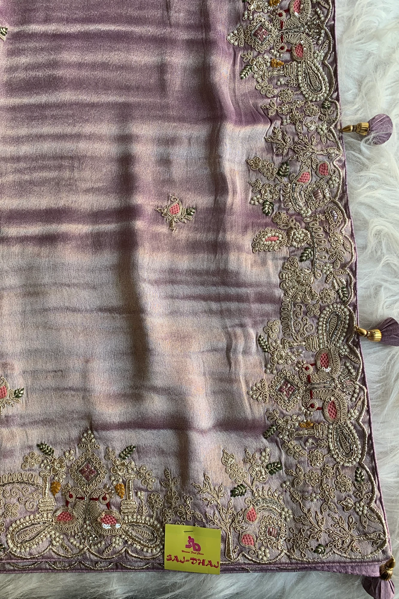Lilac Kanchipuram Tissue Saree 5719 02