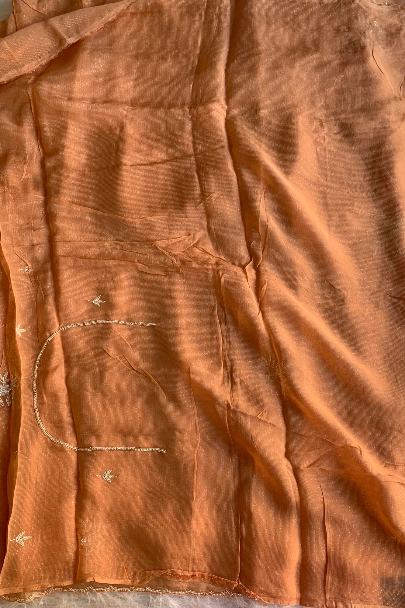 Orange Soft Organza Saree 5848 04