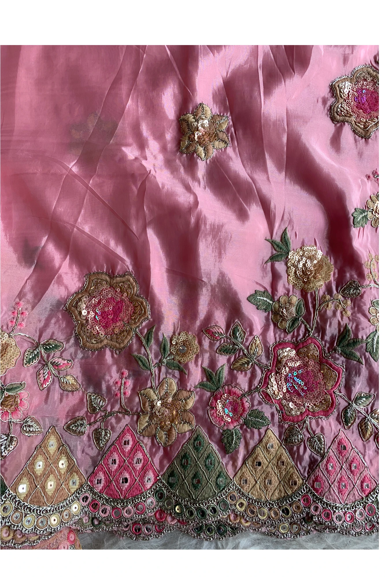 Baby Pink Habutai Silk Saree 5786 13