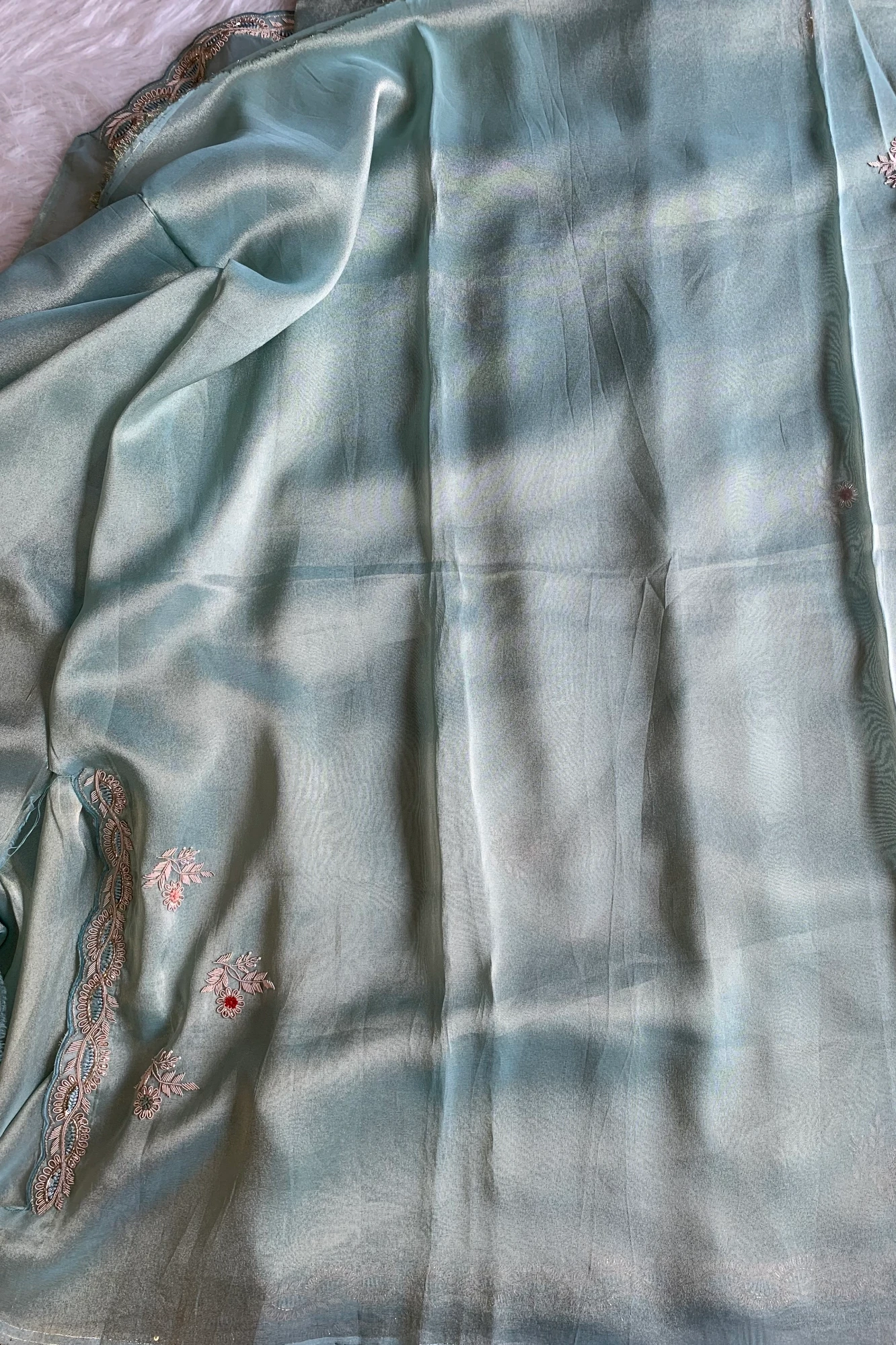 Mint Green Tissue Saree 5664 02