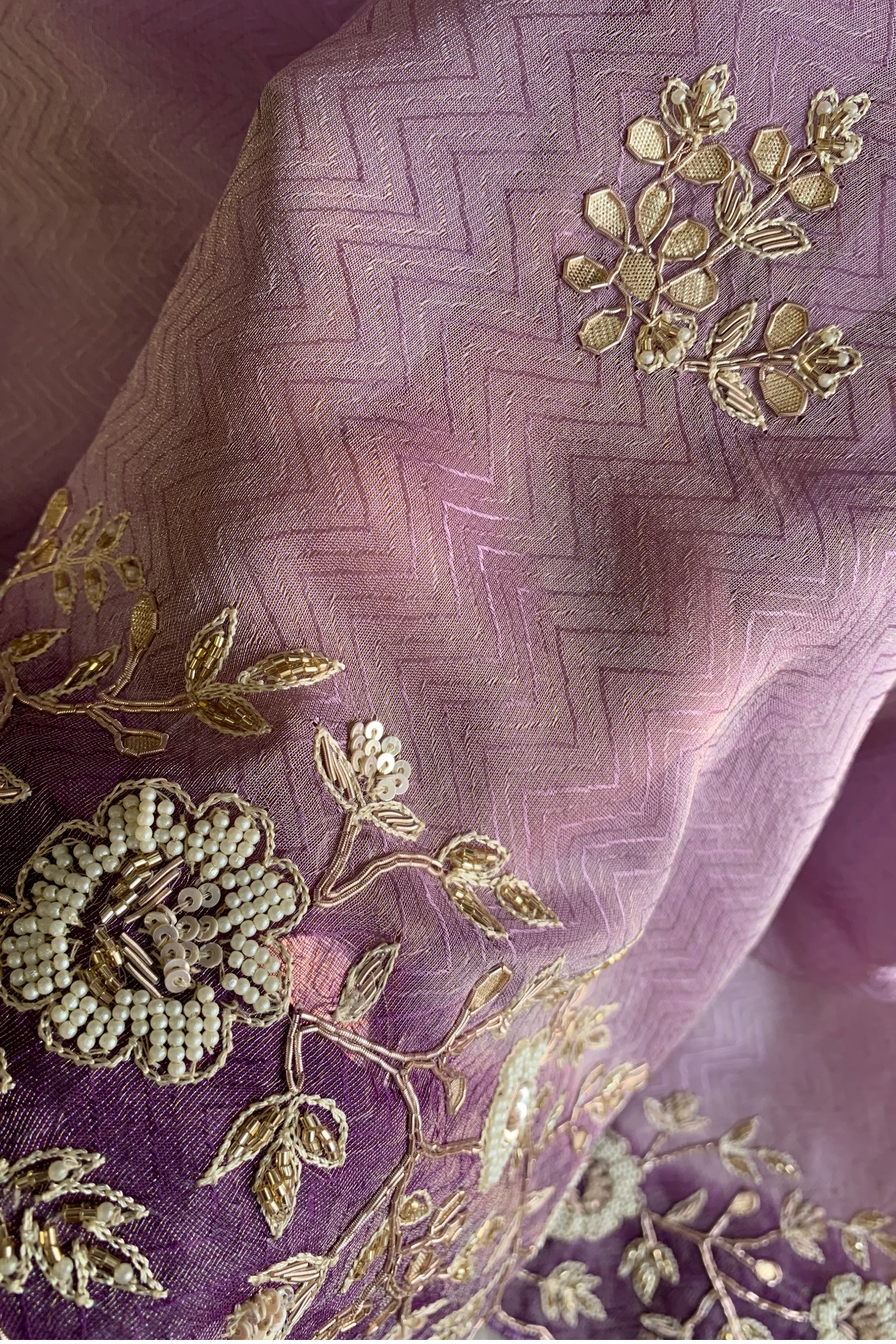 Lilac Shaded Kanchipuram Silk Saree 5675 03