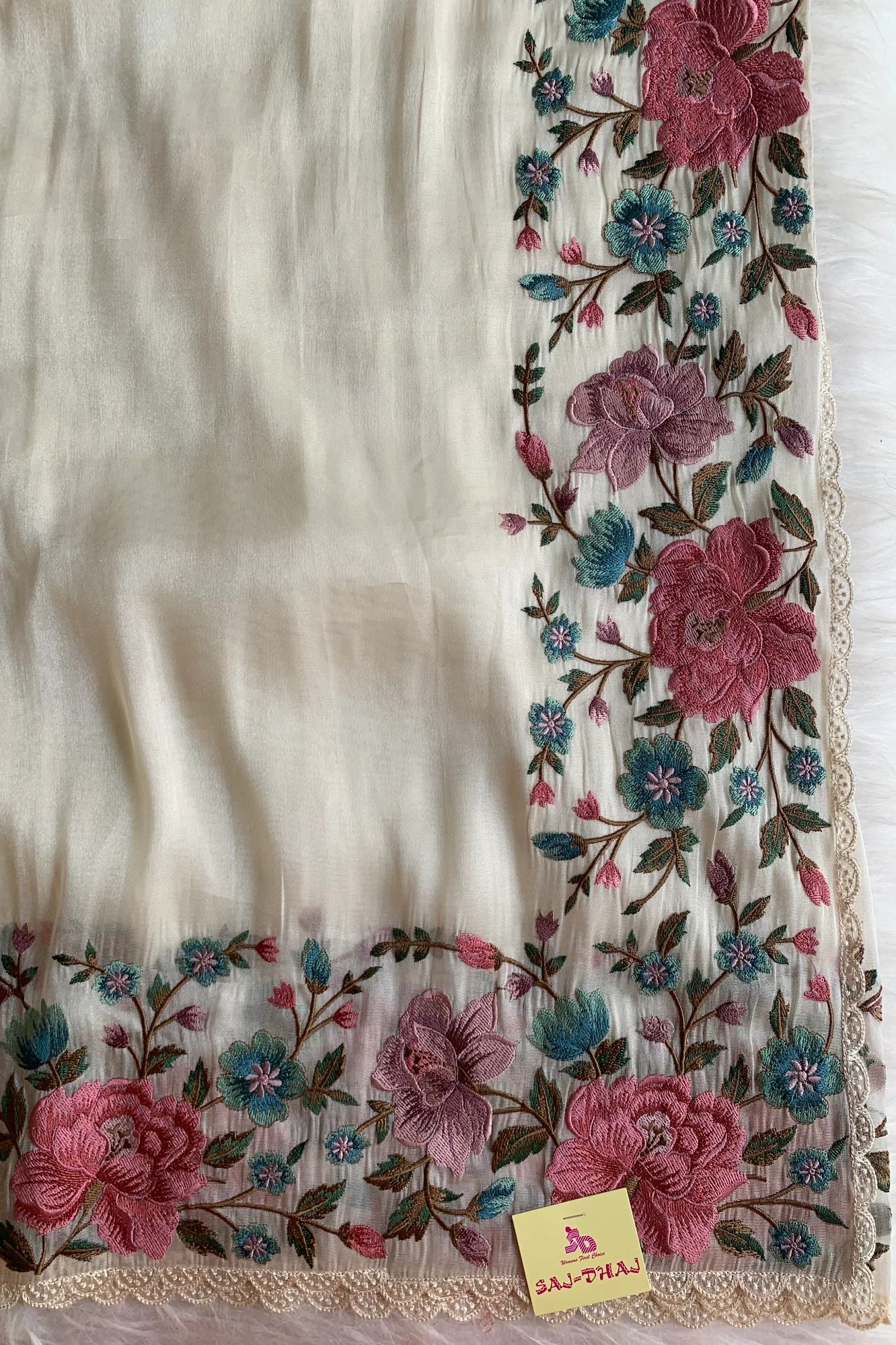 White Tissue Organza Saree 5773 01