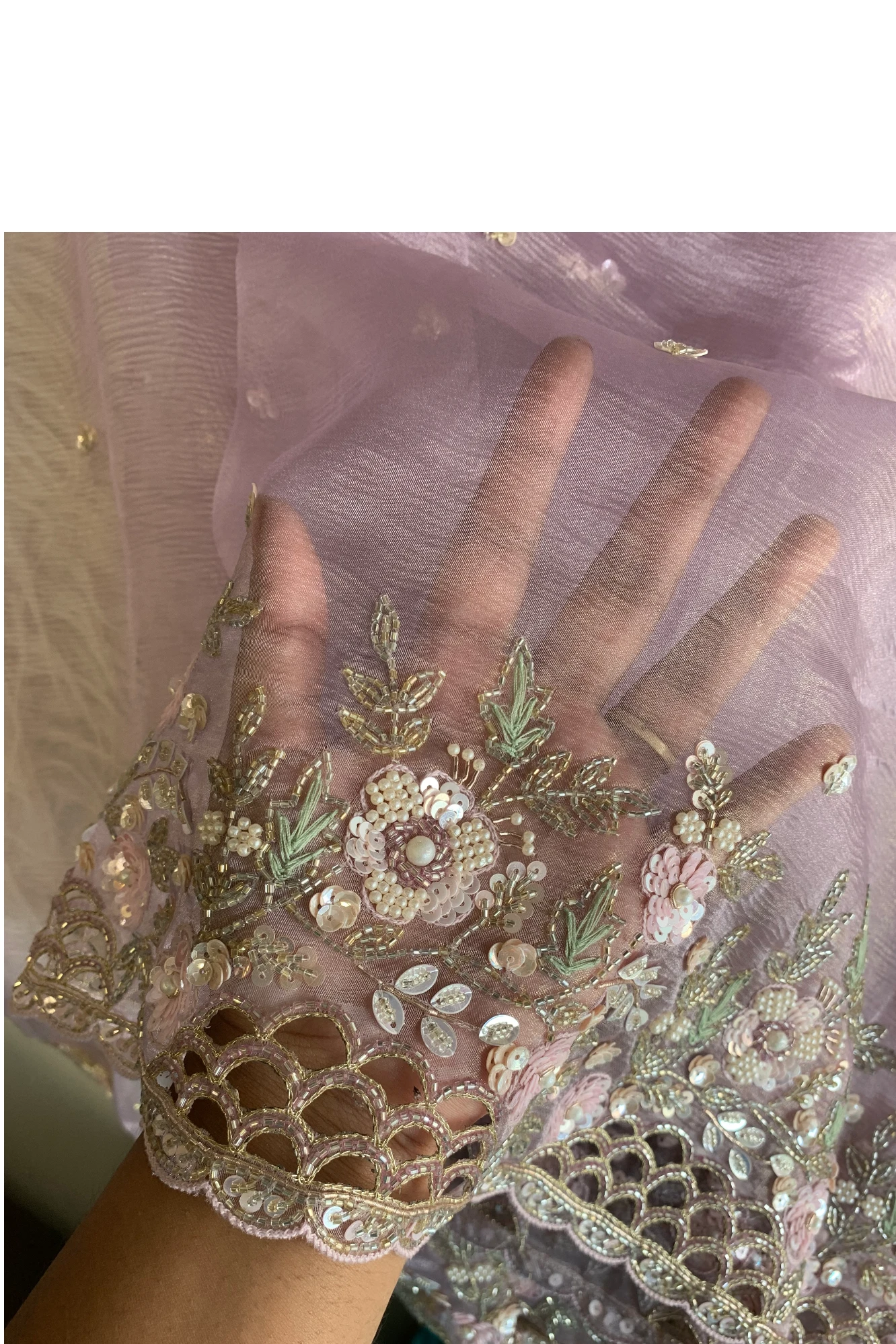 Light Lavender Crush Organza Saree 5759 06