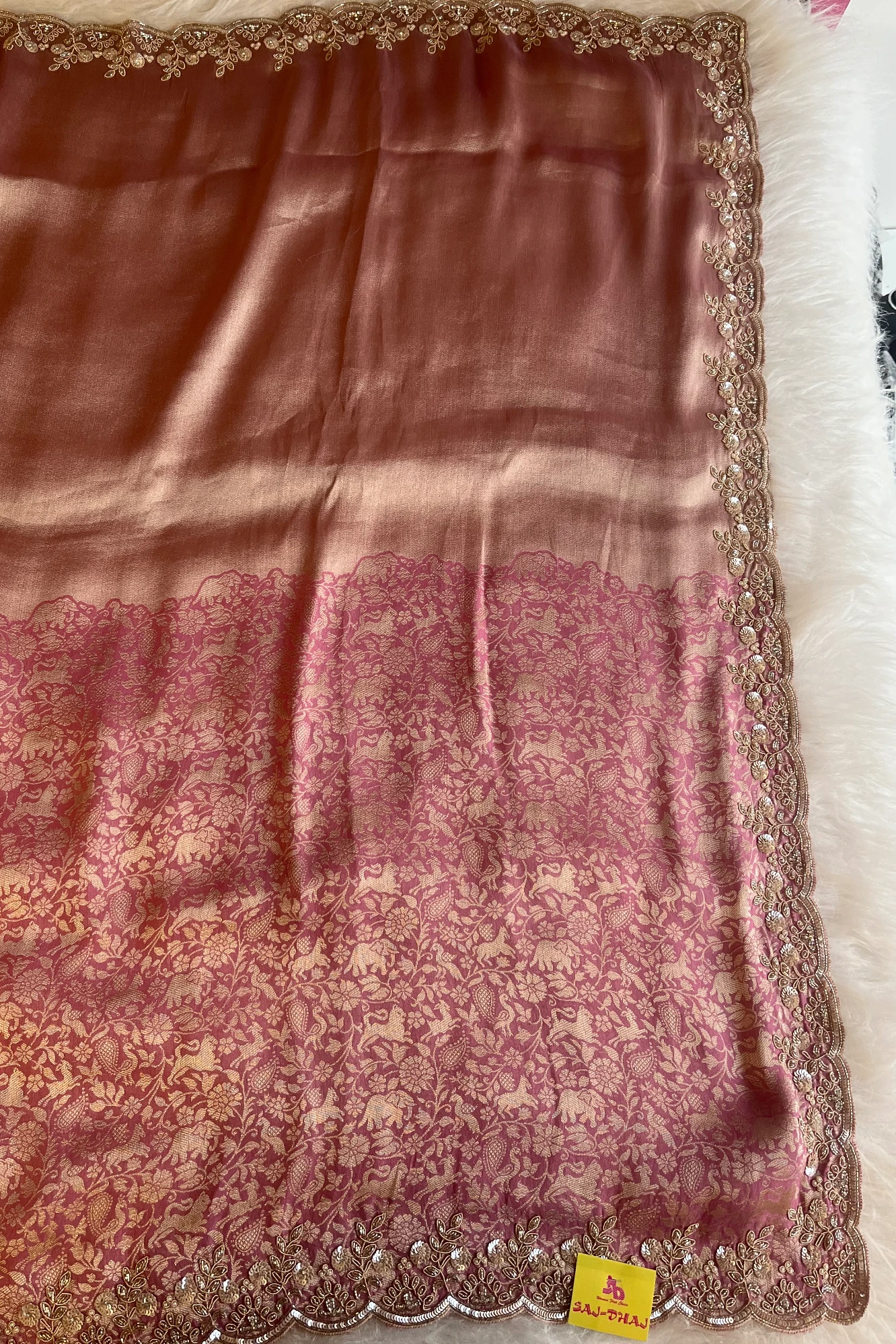 Kanchipuram Silk Saree with Motif Weaving & Zardosi Border 5766 12