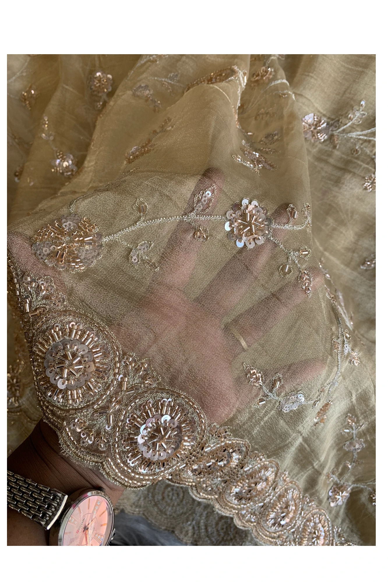 Beige Tissue Saree 5744 01