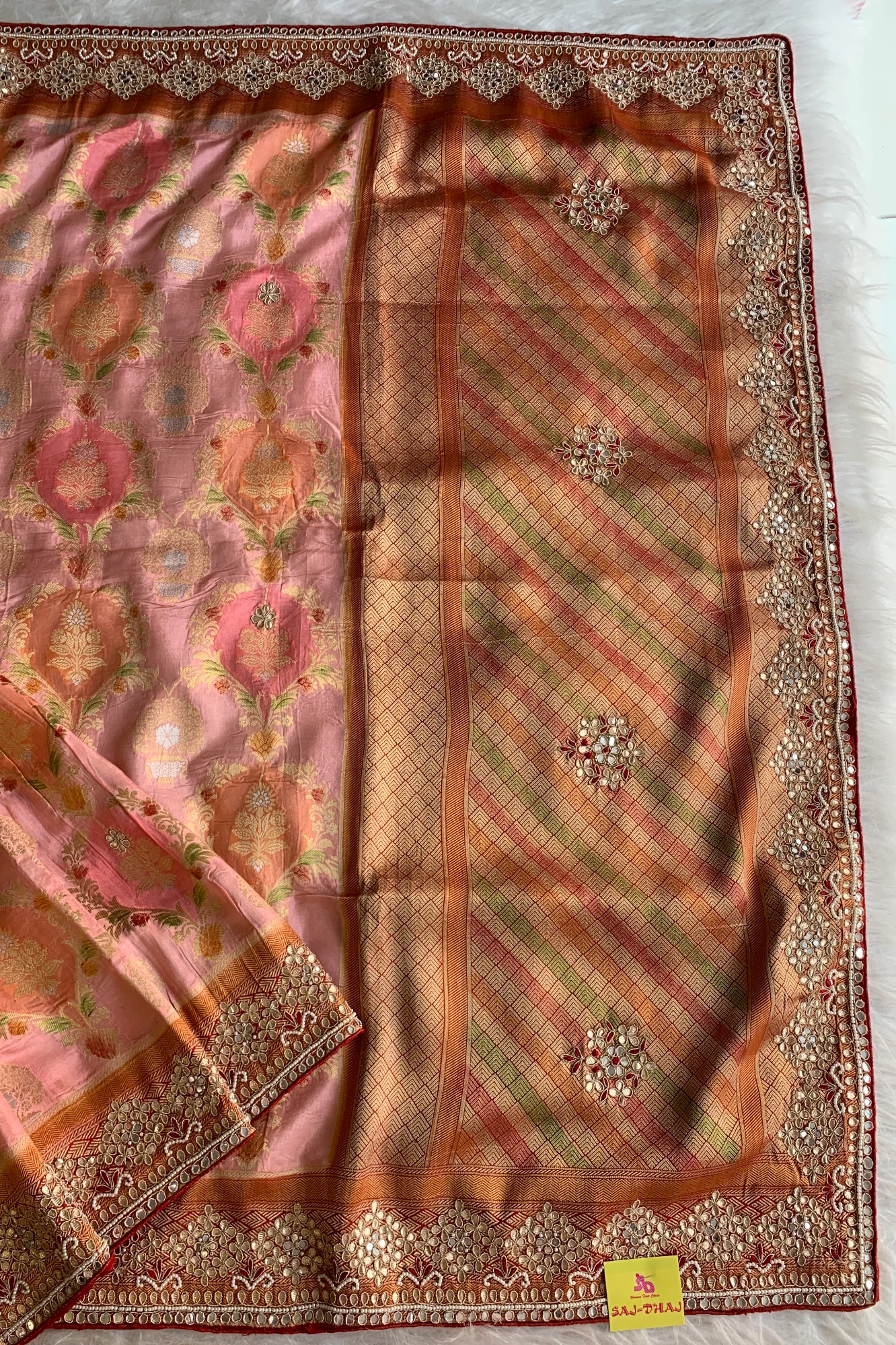 Pink Embellished Banarasi Saree 4836 13