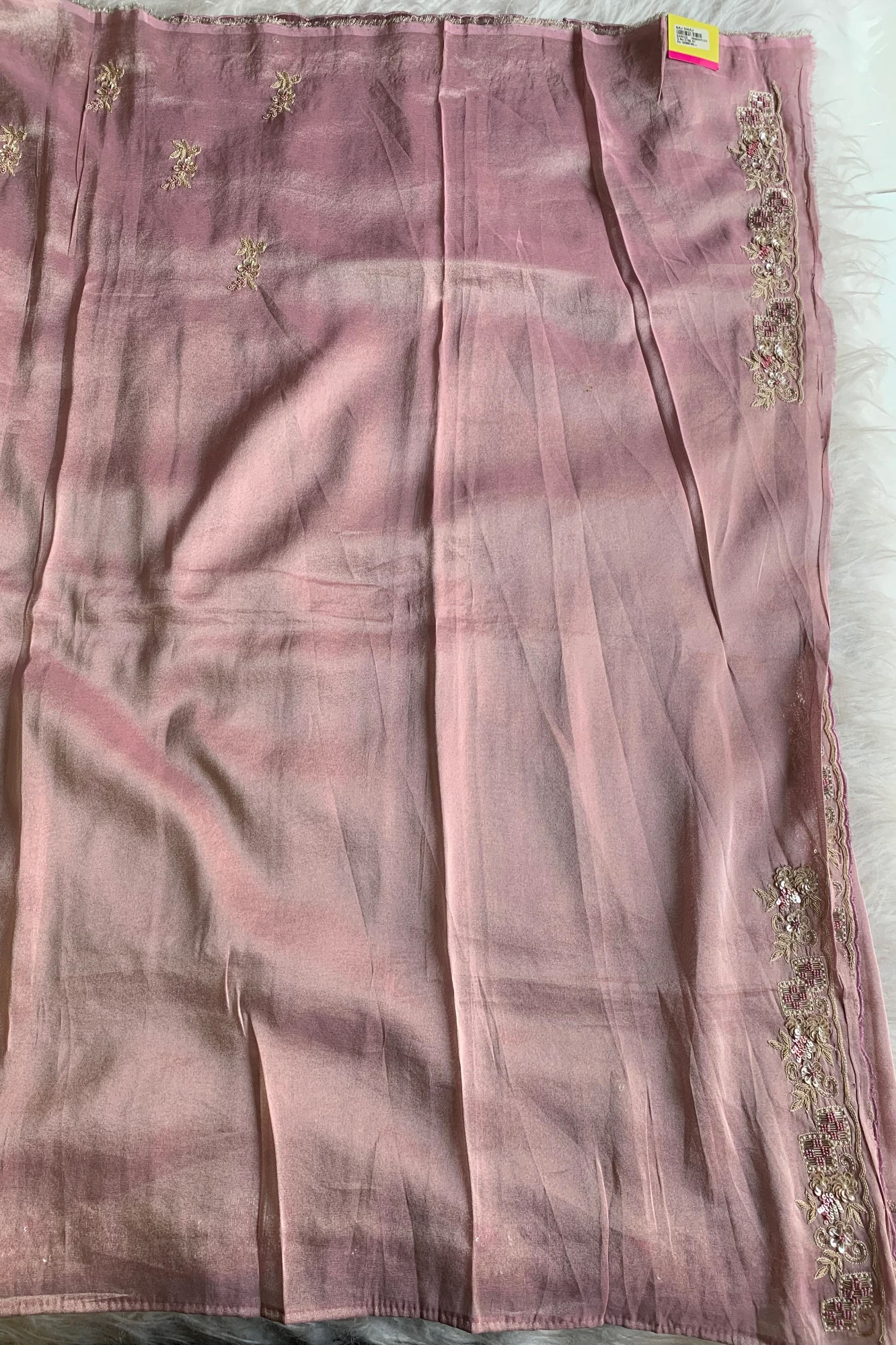 Peach Aari Thari Tissue Saree 5760 01