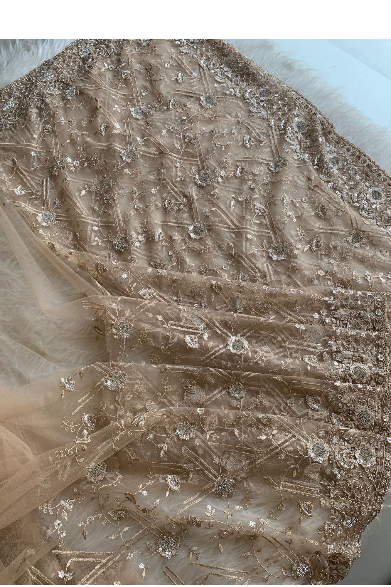 Beige Net Saree 5292 16