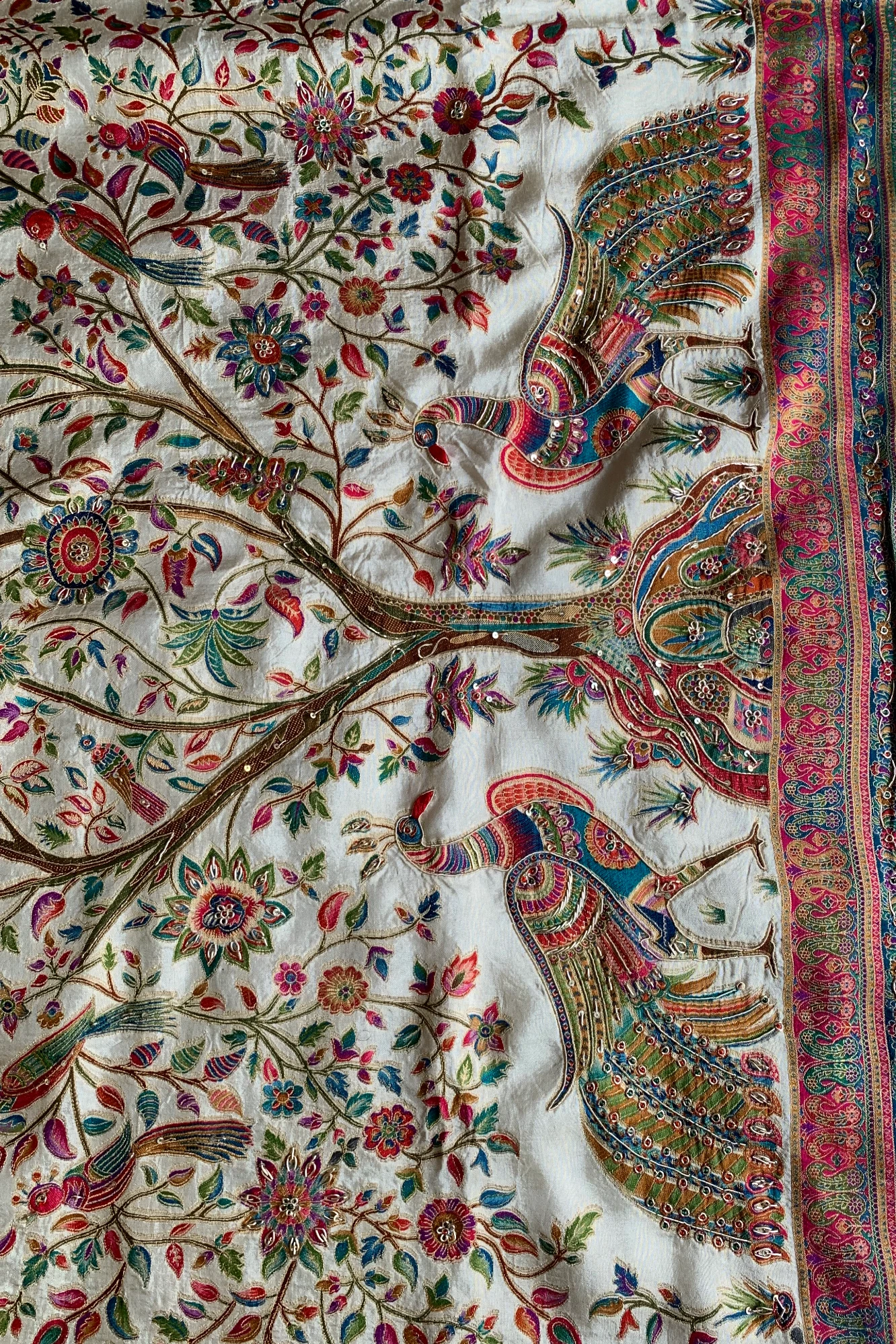 Multicolor Peacock Motif Silk Saree 5518 09