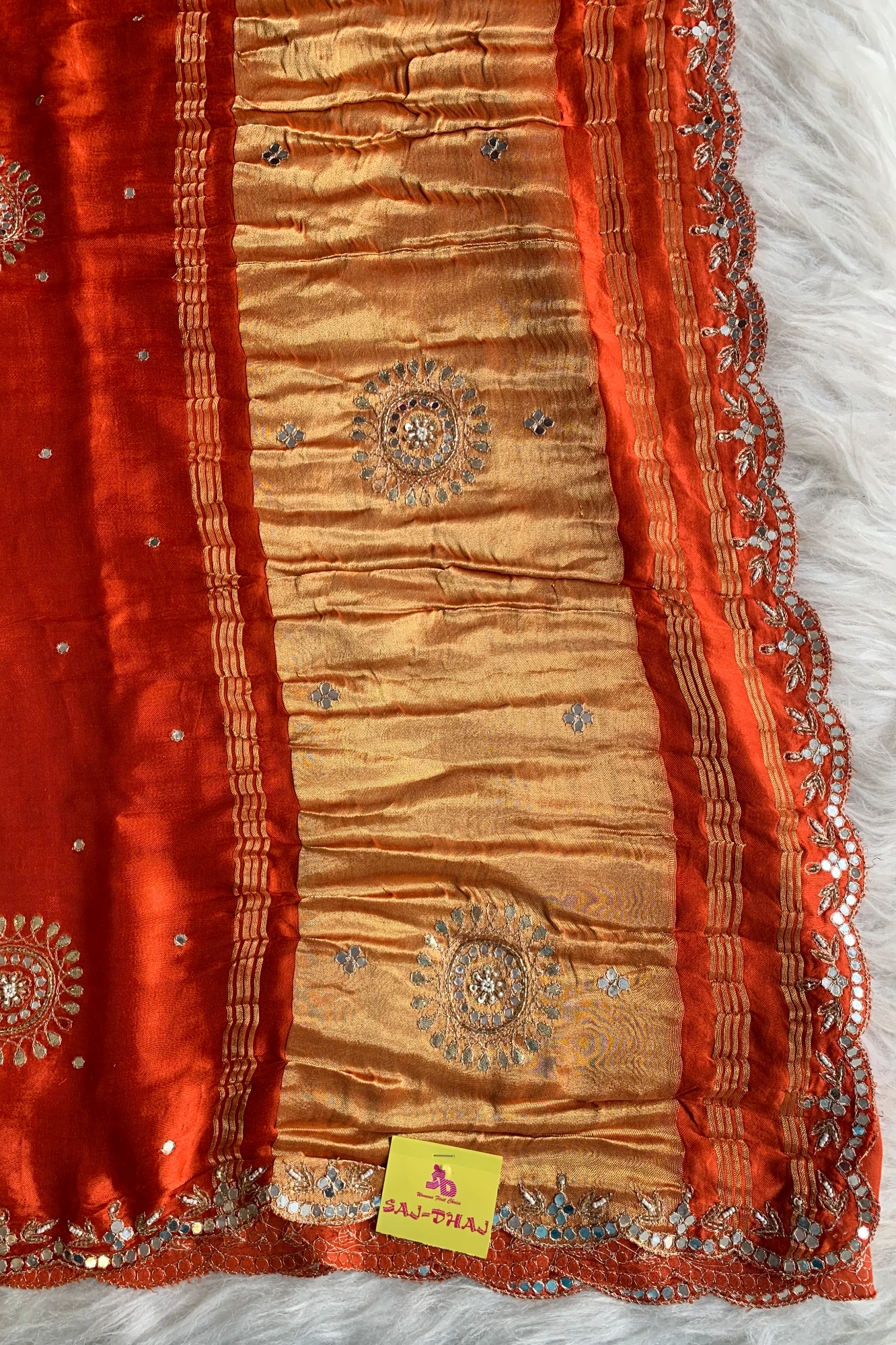 Orange Gajji Silk Saree 5755 10