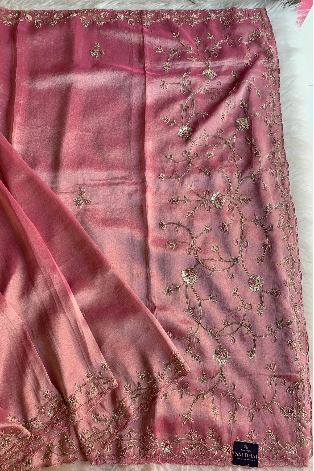 Onion Pink Tissue Saree 5792 02