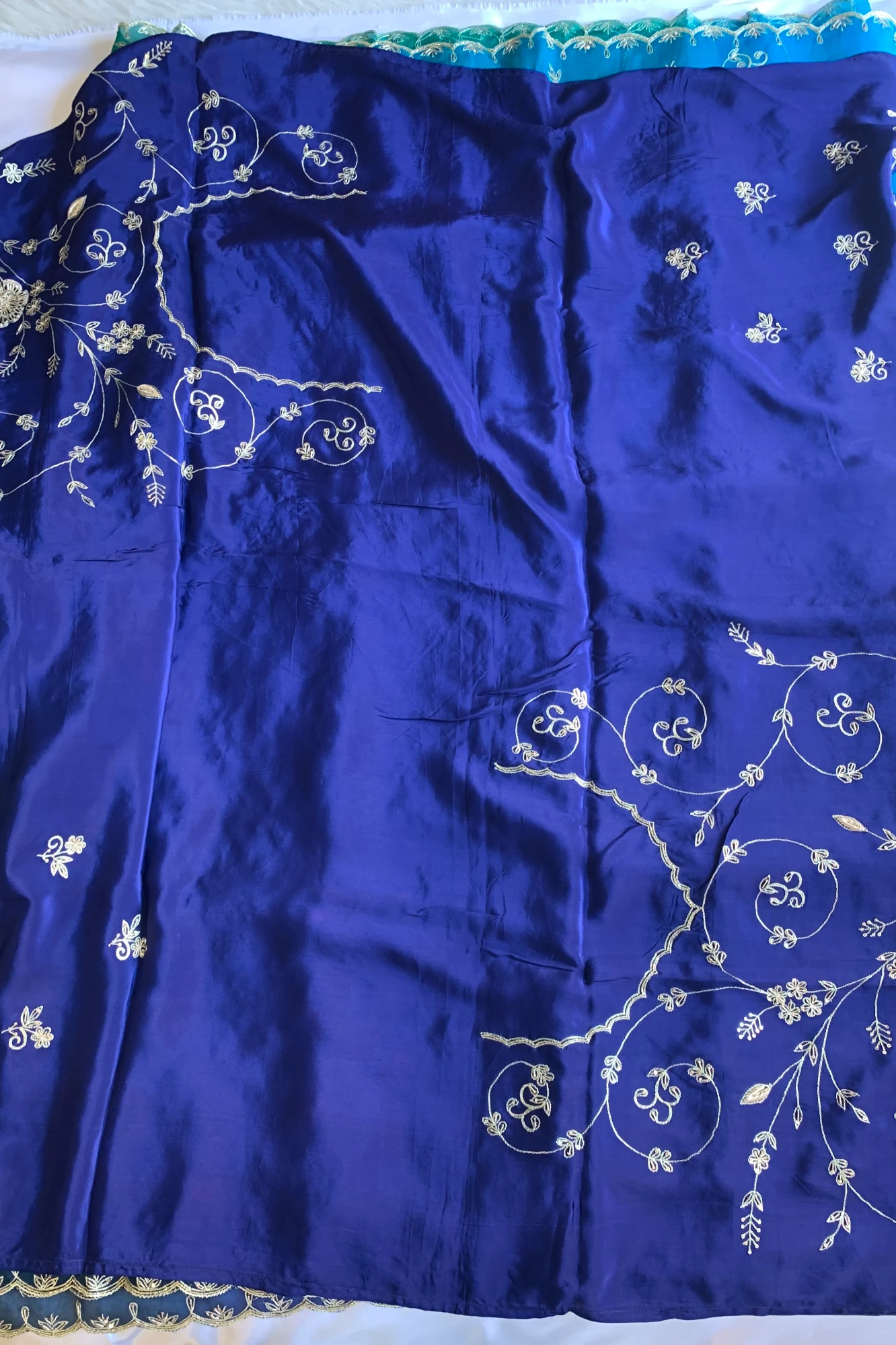 Blue Shaded Organza Saree 5853 03