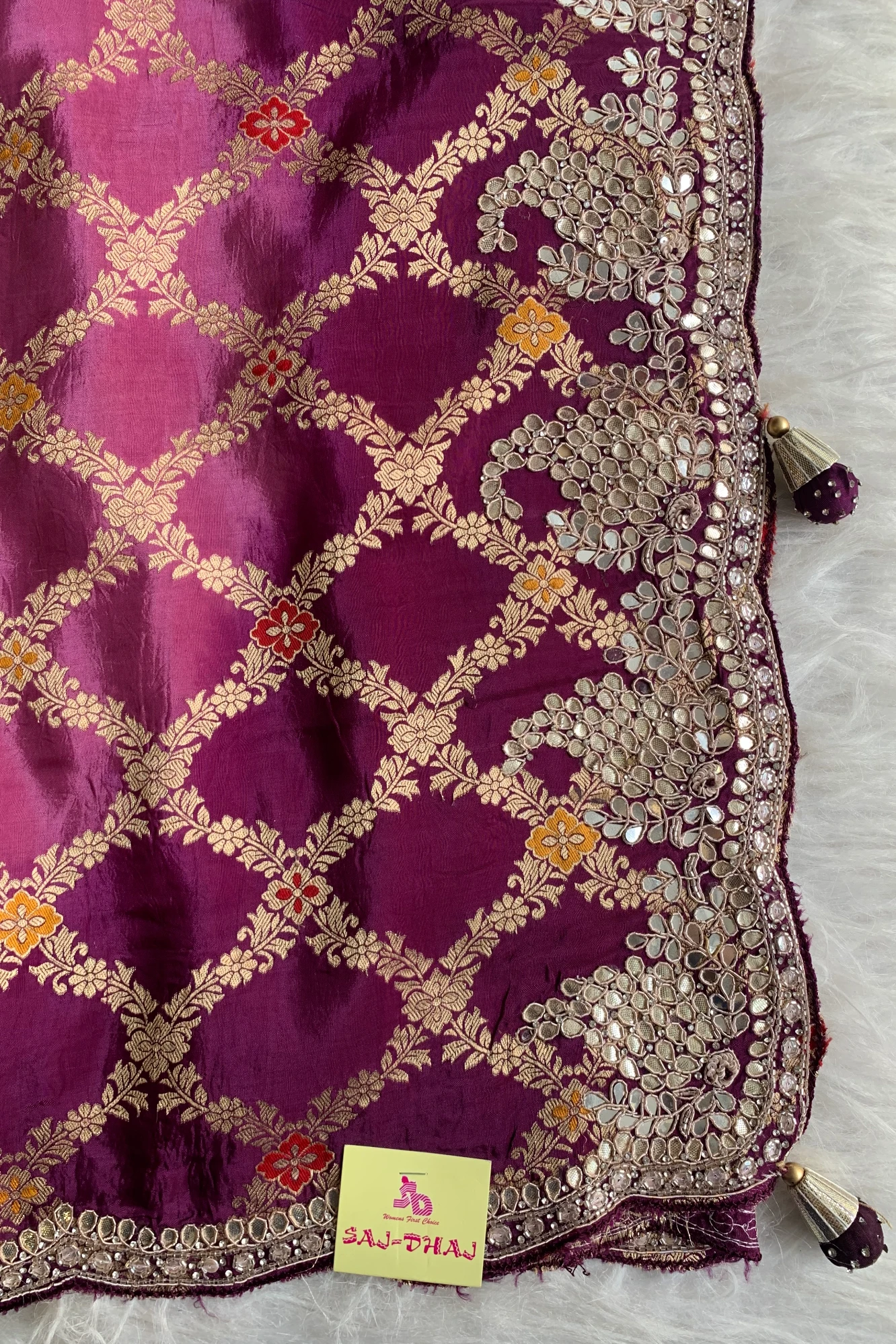 Purple Shaded Banarasi Silk Saree 5656 09