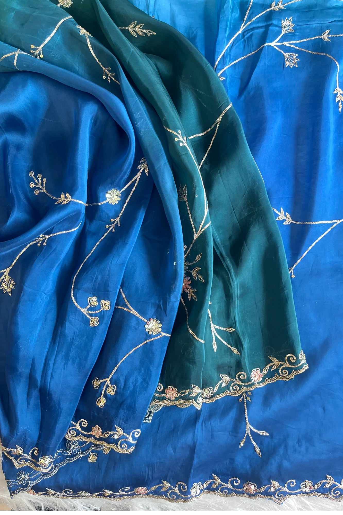 Three-Tone Habutai Silk Saree 5813 01