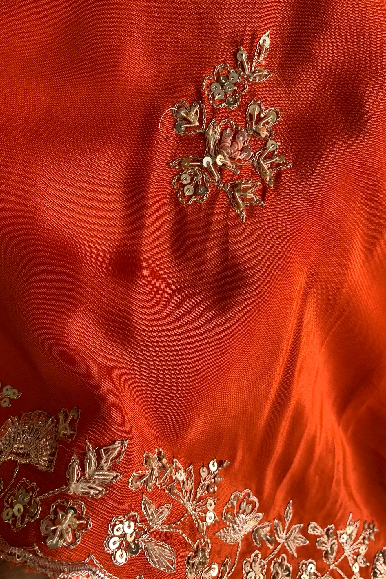 Orange Aari Thari Habutai Silk Saree 5766 10