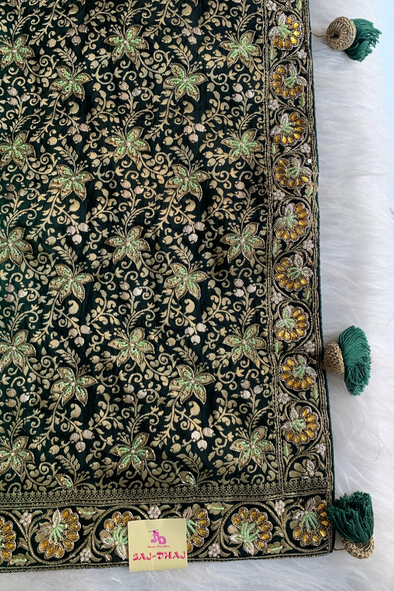 Green Banarasi Saree 3023 04