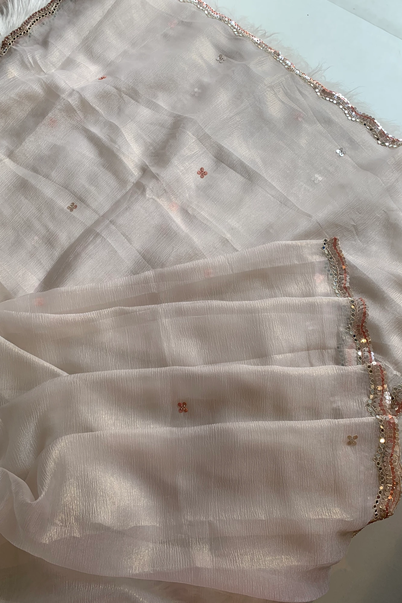 White Crush Organza Saree 5851 02
