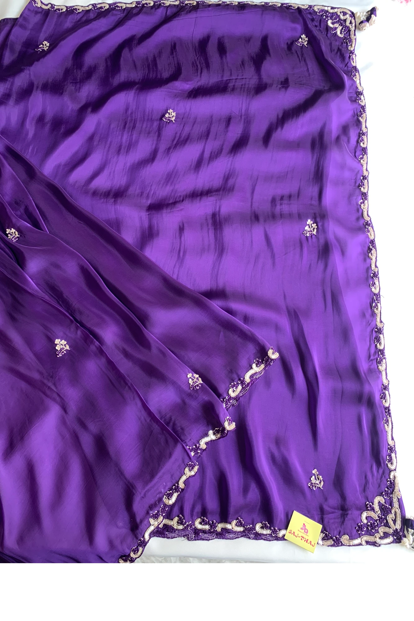 Purple Habutai Silk Saree 5650 08