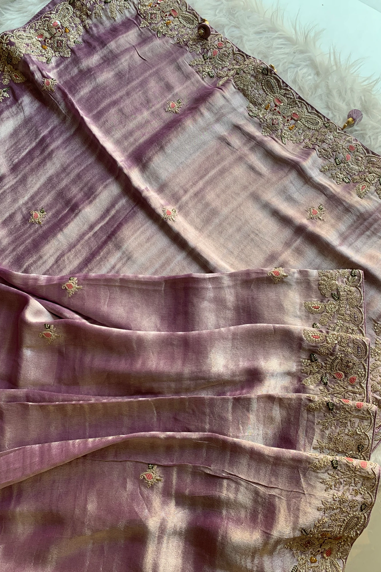 Lilac Kanchipuram Tissue Saree 5719 02
