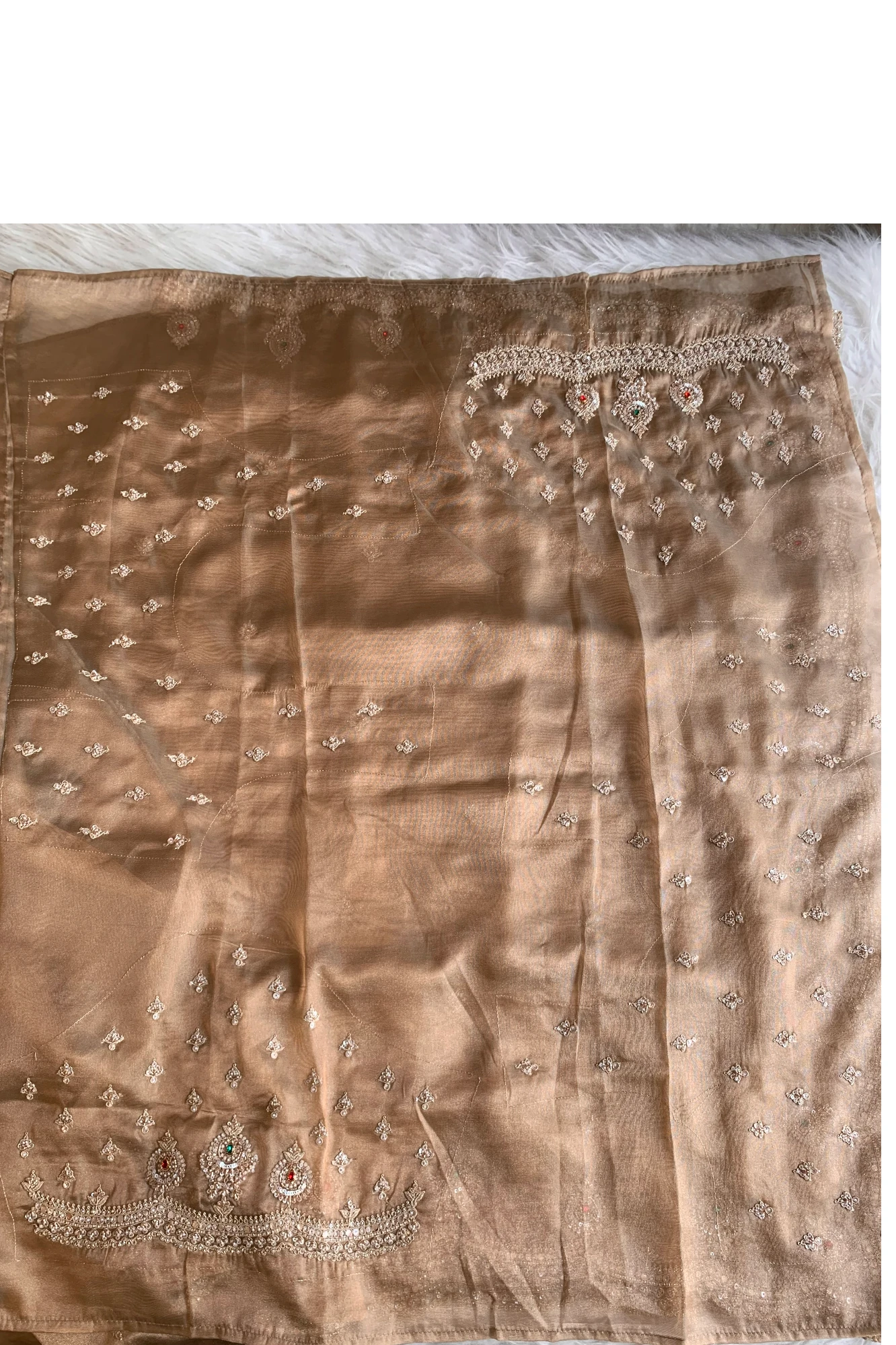 Gold Tissue Organza Saree 5775 03